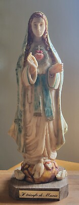 #ad Vintage Blessed Mother Mary Statue Unbranded Unmarked Ceramic 10.75quot; Tall