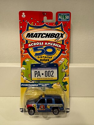 #ad #ad Matchbox Across America 50th Birthday Series PENNSYLVANIA Chevy Tahoe Police Car