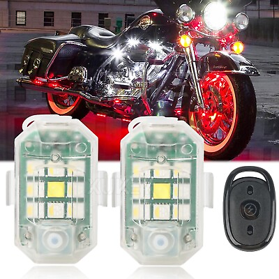 #ad Wireless Strobe Light with Remote Control Warning USB Flashing Motorcycle Drone