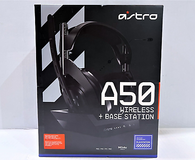 #ad Astro Gaming A50 4th Gen Wireless Headset Base Station PS5 PS4 PC MAC Black