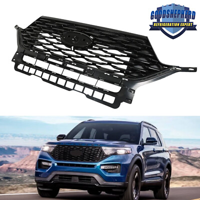#ad For 2020 2021 2022 Ford Explorer Front Upper Grille Glossy Black Replace Grill