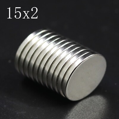 #ad #ad 10 100pcs 15x2mm Neodymium NdFeB Super Powerful Strong Permanent Round Magnetic