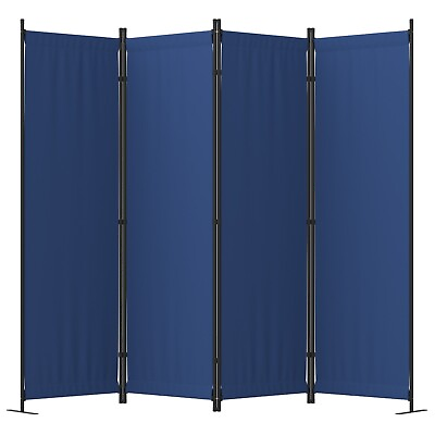 #ad 4 Panel Room Divider Privacy Partition Screen Freestand for Office Home Blue