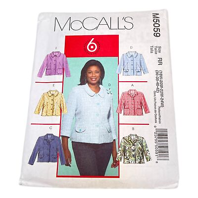 #ad McCalls Pattern M5059 Womans Top Jacket Plus Size 18W to 24W Sewing Uncut