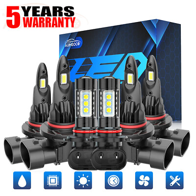 #ad For 2005 2007 Ford Five Hundred LED Headlight Bulbs Kit Hi Lo Beam Fog Light