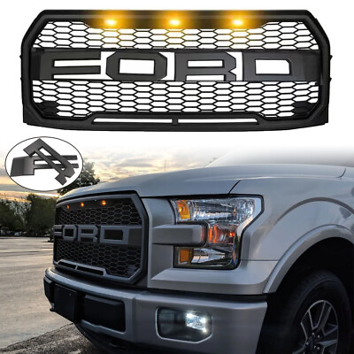#ad For 2015 2016 2017 FORD F 150 Raptor style Grille Front Bumper Grill Matte Black