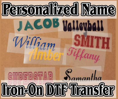#ad Personalized Custom Name DTF Iron On Transfer Films for T shirt Tshirt