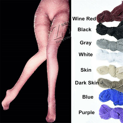 #ad 1 6 Female Silver Silk Pantyhose Stockings Clothes For 12in PH TBL JO Figure Toy