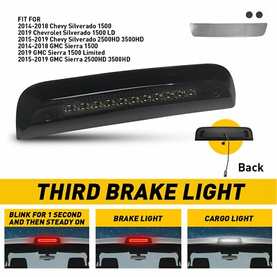 #ad For Silverado Chevy GMC 1500 2500 3500 2014 18 3rd LED Third Brake Light Lamp