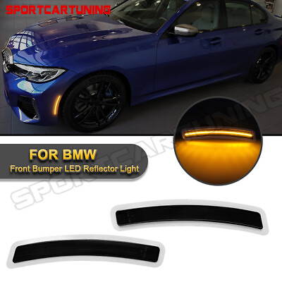 #ad Smoke LED Bumper Reflex Replace Side Markers For BMW 19 2023 G20 3 Series Sedan