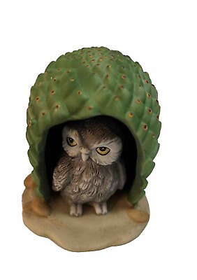 #ad Owl Woodland Surprises Series Franklin Mint Porcelain 1984 Jacqueline B Smith