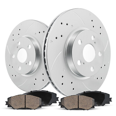 #ad 288mm Front Disc Rotors Ceramic Brake Pads for 2002 2003 2004 2007 Jeep Liberty