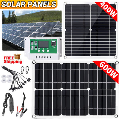 #ad 400 600Watts 100A Solar Panel Kit Battery Charger w Controller Caravan Boat US
