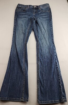 #ad Tommy Hilfiger Freedom Womens 8 Long Blue Denim Cotton Blend Jeans