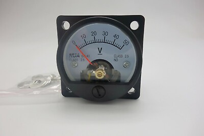 #ad 1PC DC 0 50V Analog Voltmeter Analogue Voltage panel meter SO45 direct Connect
