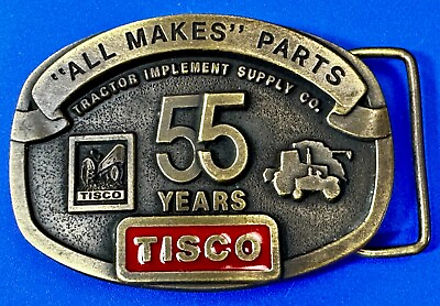 #ad TISCO 55 Years All Makes Parts NOS Tractor Implement Supply Belt Buckle