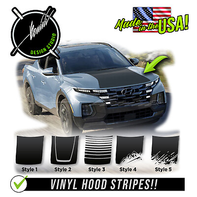 #ad Hood Blackout Decal Racing Stripes Graphics Fits 2022 amp;up Hyundai Santa Cruz