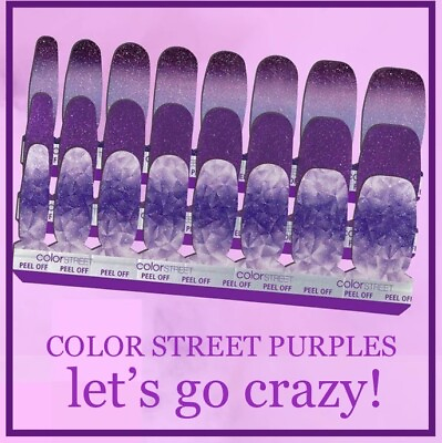 #ad #ad 💜 COLOR STREET PURPLE SETS 100% nail polish strips wrap NIB HTF Glitter Prince