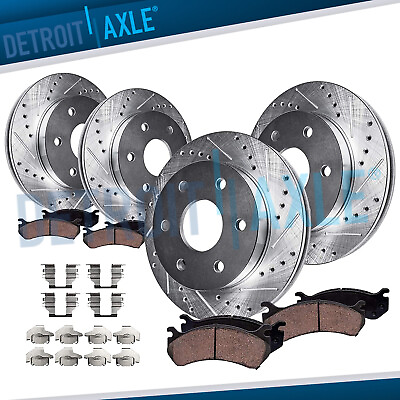 #ad #ad Front amp; Rear Drilled Rotors Ceramic Brake Pads for 2010 2011 2016 Cadillac SRX