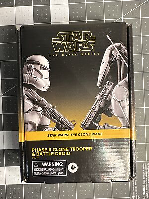#ad Star Wars The Clone Wars Black Series Phase II Clone Trooper Battle Droid Figs
