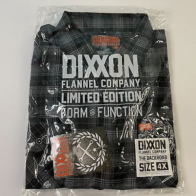 #ad Dixxon The Backroad Flannel Shirt Men 4XL Gray Plaid Long Sleeve Form amp; Function