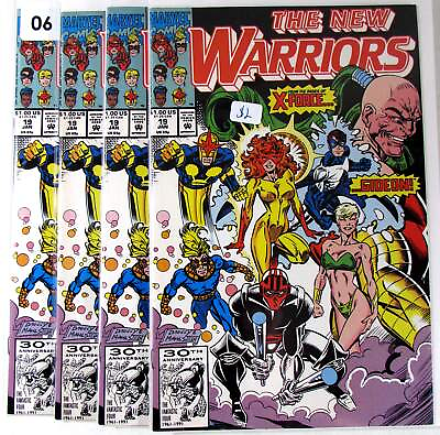 #ad The New Warriors Lot of 4 #19 x4 Marvel 1992 1st Series Comic Books