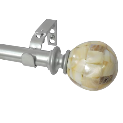 #ad #ad 28 48 in Style Selections Steel Marble Single Curtain Rod Satin Nickel