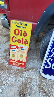 #ad Nice Old Gold Tobacco Sign Original Condition