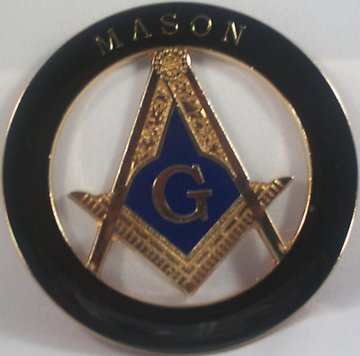 #ad Freemason Masonic Cut Out Car Emblem In Black