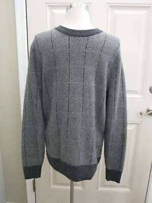 #ad Men#x27;s J CREW S Gray Lined Knit Wool Long Sleeve Pull Over Crew Neck Sweater Top