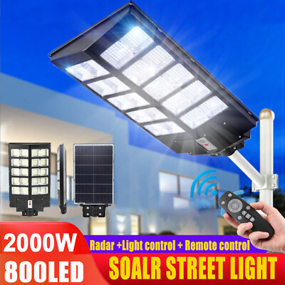 #ad 990000000000LM 2000W Watts Commercial Solar Street Light Parking Lot Road Lamp