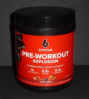#ad 1 Six Star Pre Workout Explosion Supplement Fruit Punch 7.41 oz. EXP. 01 2025