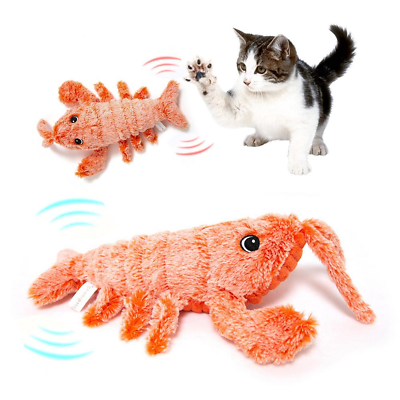 #ad Lobster Dog Cat Toys Flopping Pet Interactive Toys USB Charging Floppy Shrimp