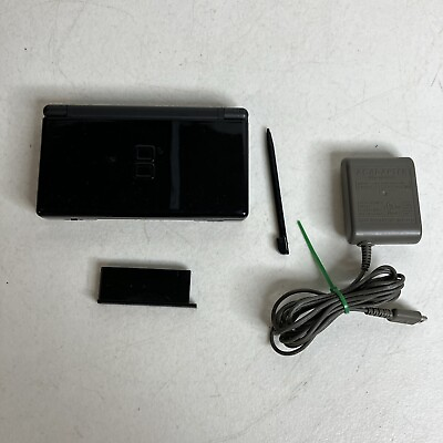 #ad BLACK NINTENDO DS LITE HANDHELD CONSOLE W CHARGER STYLUS TESTED WORKING