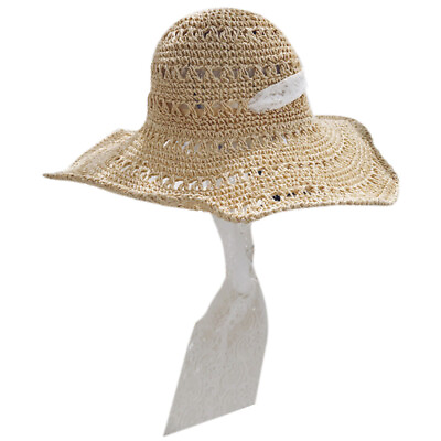 #ad Summer Hats For Women Straw Sun Hat Lady Girls Lace Ribbon Bow Beach Hat6155