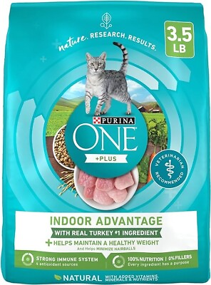 #ad Purina ONE High Protein Natural Senior Dry Cat Food Indoor Advantage Senior