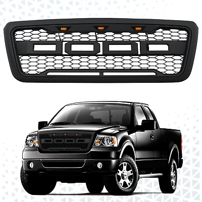 #ad Raptor Style Front Bumper Upper Grill Grille Black For 2004 2008 Ford F150 F 150