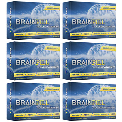 #ad BRAINPILL Nootropics Focus Memory Mental Stamina Brain Pill Supplement 6 Months
