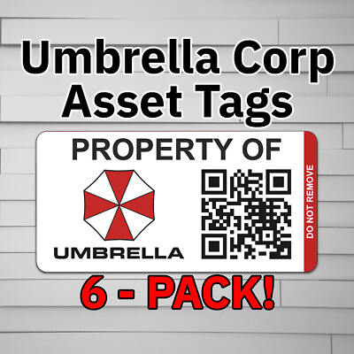 #ad Umbrella Corporation Asset Tags Vinyl Decal Sticker Car laptop window tumbler