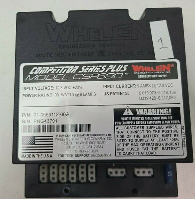 #ad Whelen CSP690 Competitor Series Plus Strobe Power Supply 90 Watt 6 Outputs 12.8v