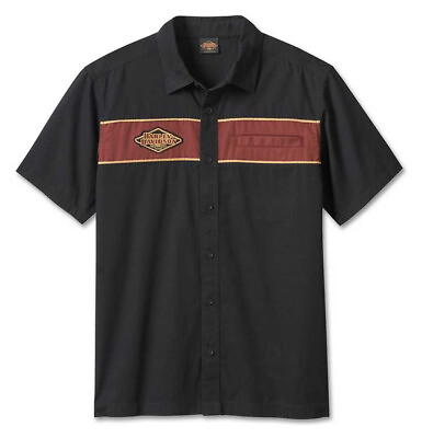 #ad #ad 96632 23VM Harley Davidson 120th Anniversary Mechanic Shirt Black Multiple Sizes