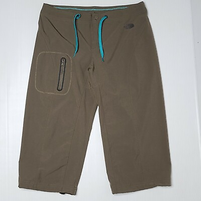 #ad The North Face Size 6 Tan Brown Women#x27;s Drawstring Zipper Pocket Cropped Pants