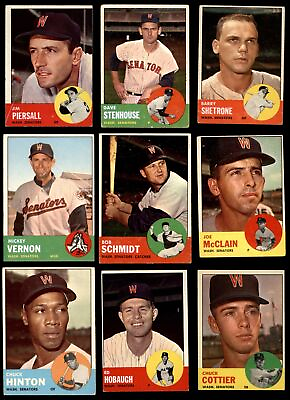 #ad 1963 Topps Washington Senators Near Team Set 3.5 VG 15 30 cards