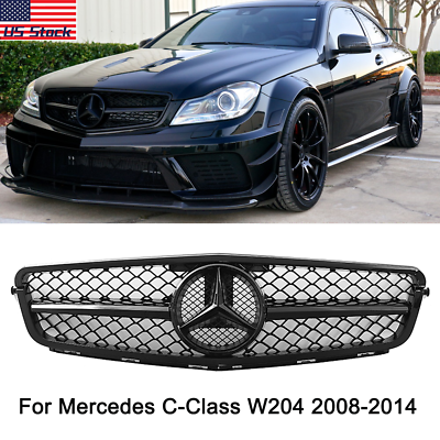 #ad AMG Grille W Emblem Grill For Mercedes Benz C Class W204 C250 C280 C300 2008 14