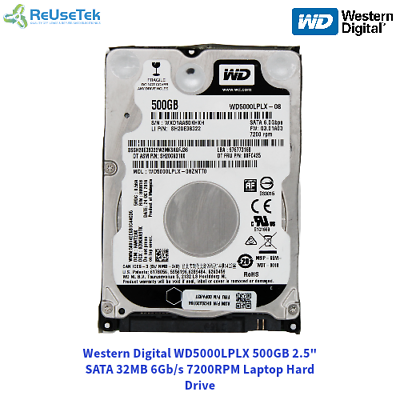 #ad Western Digital WD5000LPLX 500GB 2.5quot; SATA 32MB 6Gb s 7200RPM Laptop Hard Drive