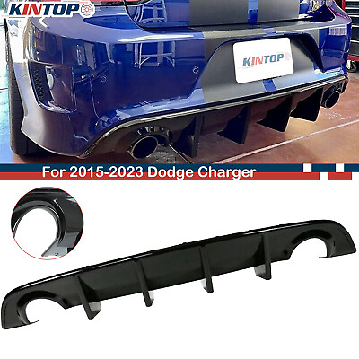 #ad Fits 15 2024 Dodge Charger SRT Gloss Black OE Style Rear Bumper Valance Diffuser