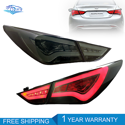 #ad Lamp;R LED Tail Lights Fit 11 14 Hyundai Sonata Brake Smoke Lens Lightbar 2.0 2.4L