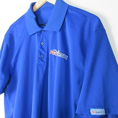 #ad Petsmart Polo Shirt Adult Extra Large Blue Employee Work Uniform Short Sleeve