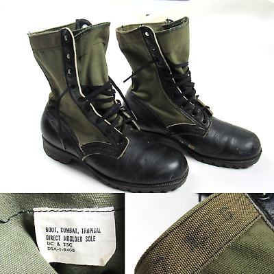 #ad Vtg 1965 US Army 2nd Pattern Combat Tropical 7 W Jungle Boots 60s ARVN Advisor