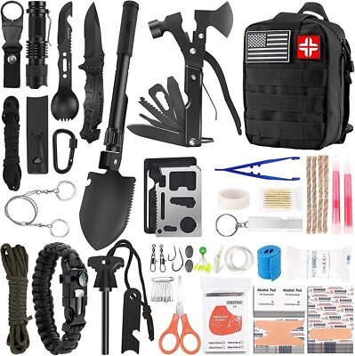 #ad #ad Emergency Survival Kit Bag First Aid Bug out Military Prepper Kit 142Pcs Bag